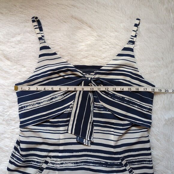 CAbi Blue White Knotted Tie Striped Tank Dress #5264 Nautical Coastal Sz Medium - Picture 11 of 12